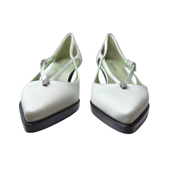 NWT Prada Satin Crisscross Slip On Heels (10) - Picture 4 of 12